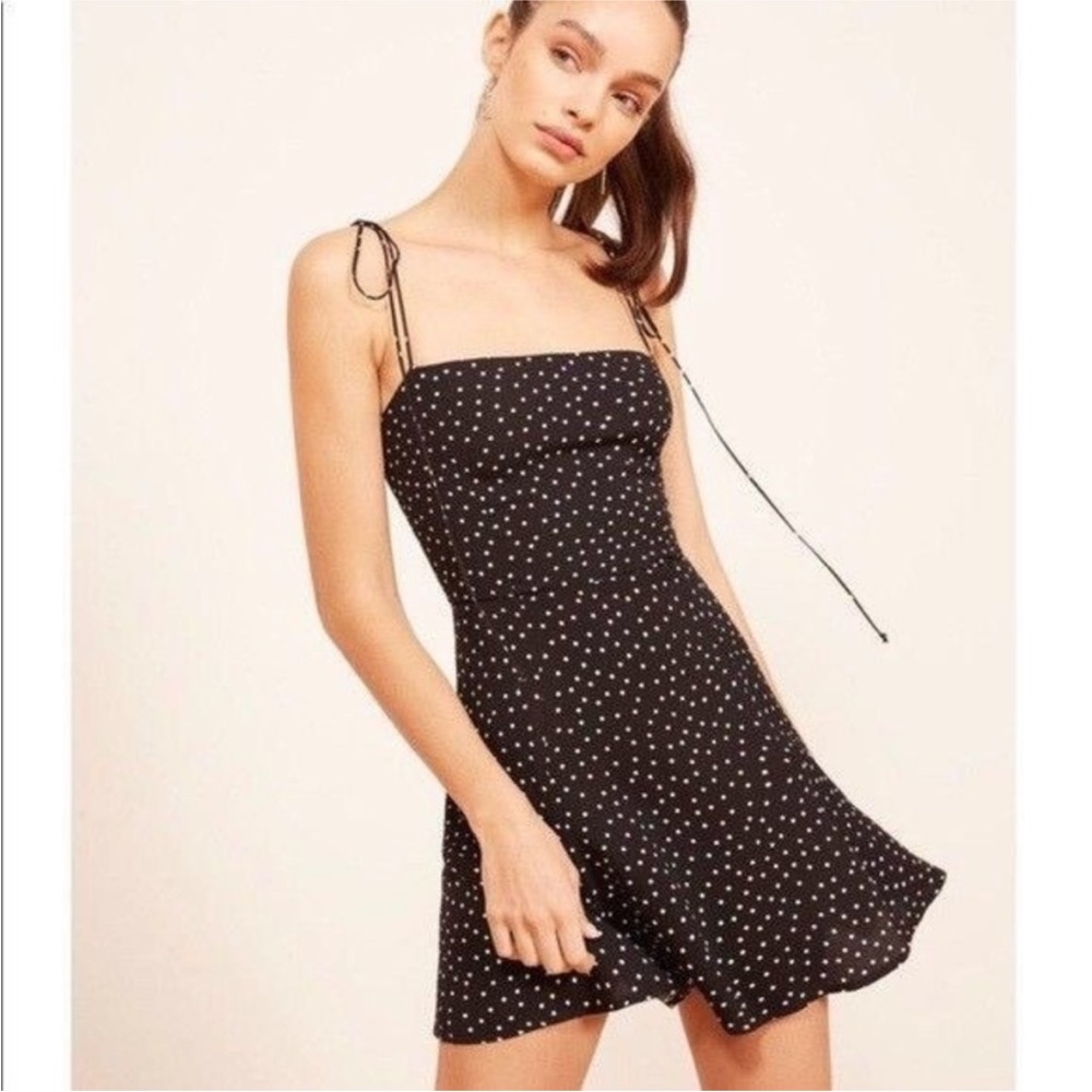 Reformation Presley Dress Blue Polkadots XS